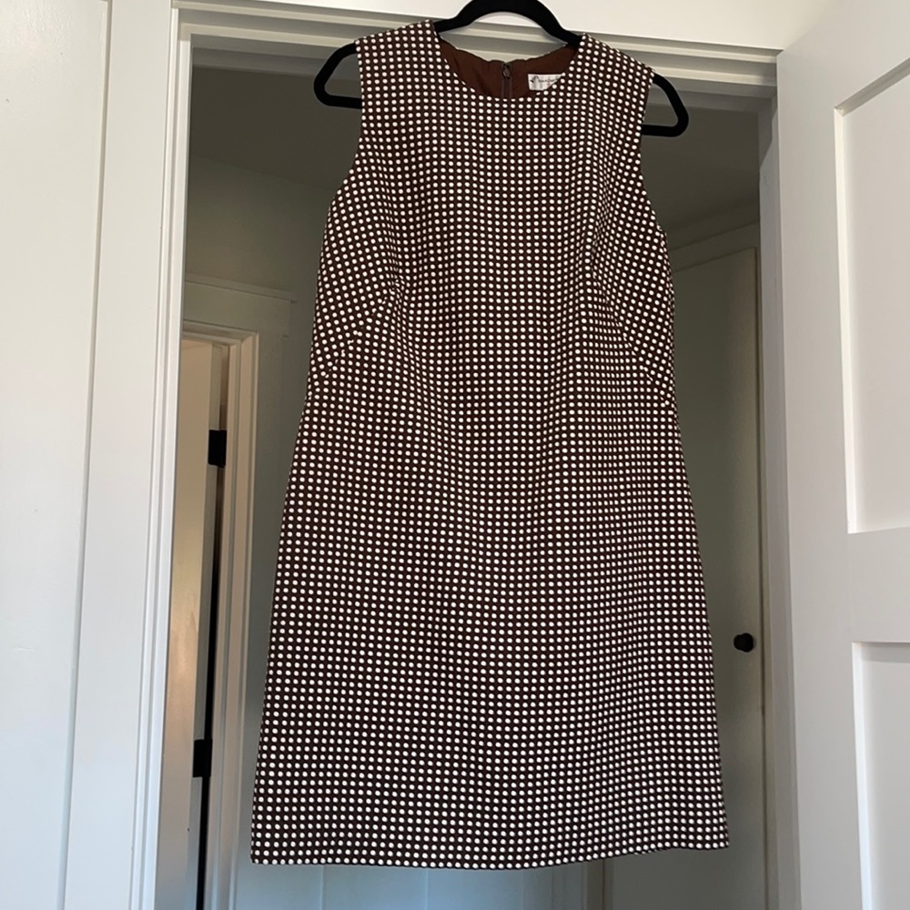 Brown and white polka dot dress